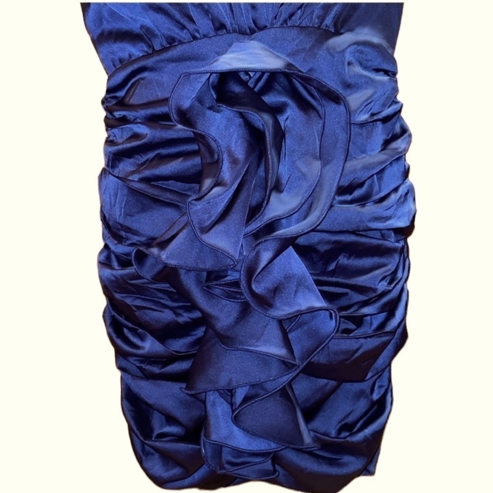 Fashion Nova All Ruffled Up Low V Sleeveless Mini Dress-Navy Medium NWT - Picture 7 of 10